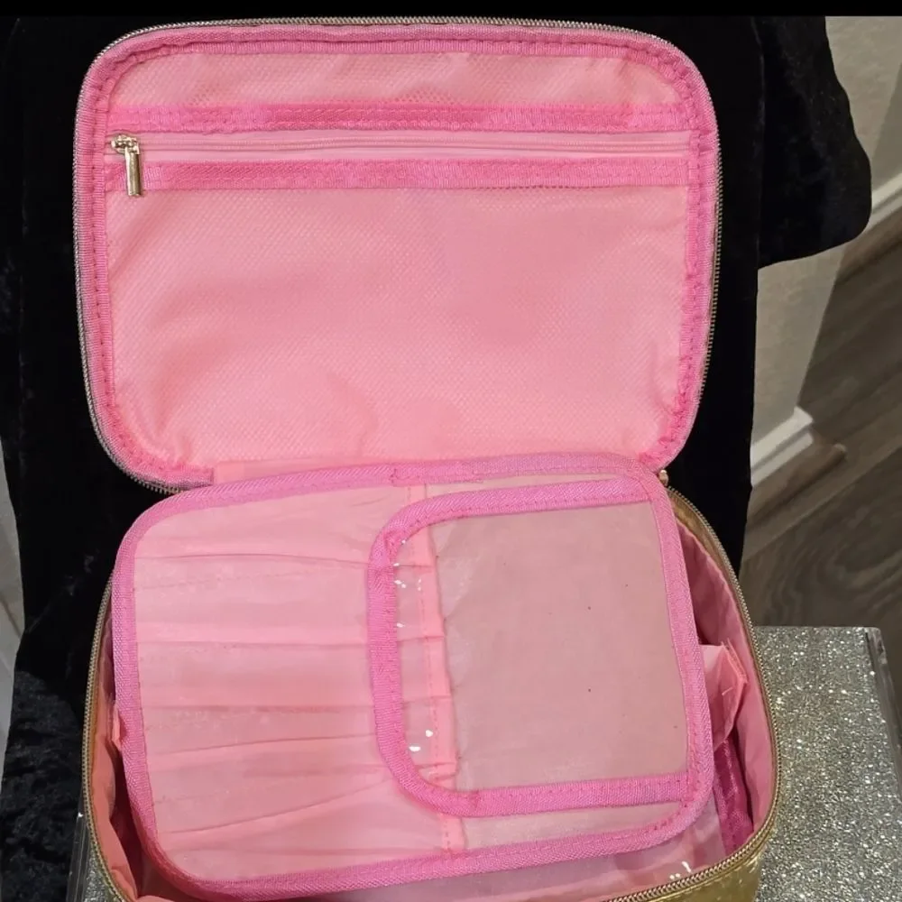 Juicy Couture JC Heart Logo Zip Around Cosmetic Bag w/Removable Dividers‎